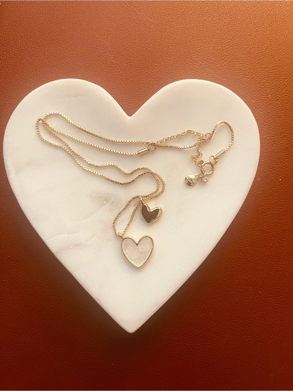 LOFT Gold Heart Pendant Necklace with Mother-of-Pearl Inlay